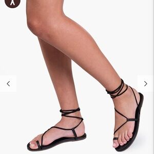 TKEES Black Strappy Sandals